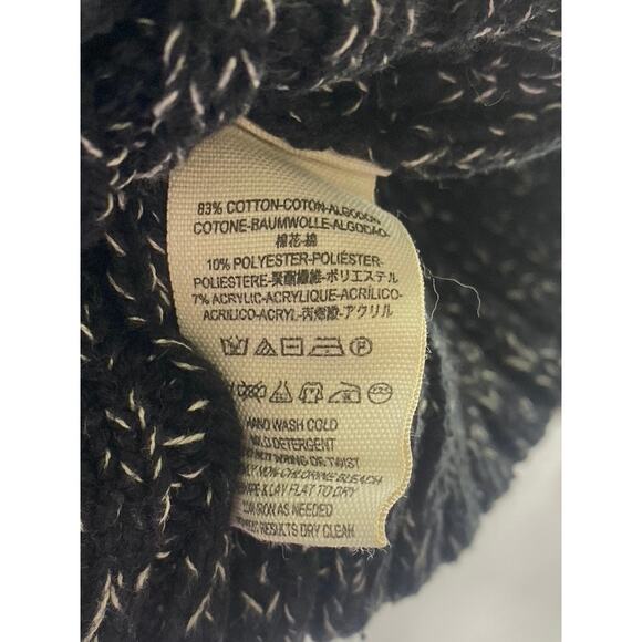 FREE PEOPLE Women's Black Twisted Cable Knit Cuffed Turtleneck Sweater SZ M - Picture 8 of 9